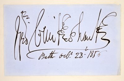 Signature of George Cruikshank, October 28th 1856 by George Cruikshank